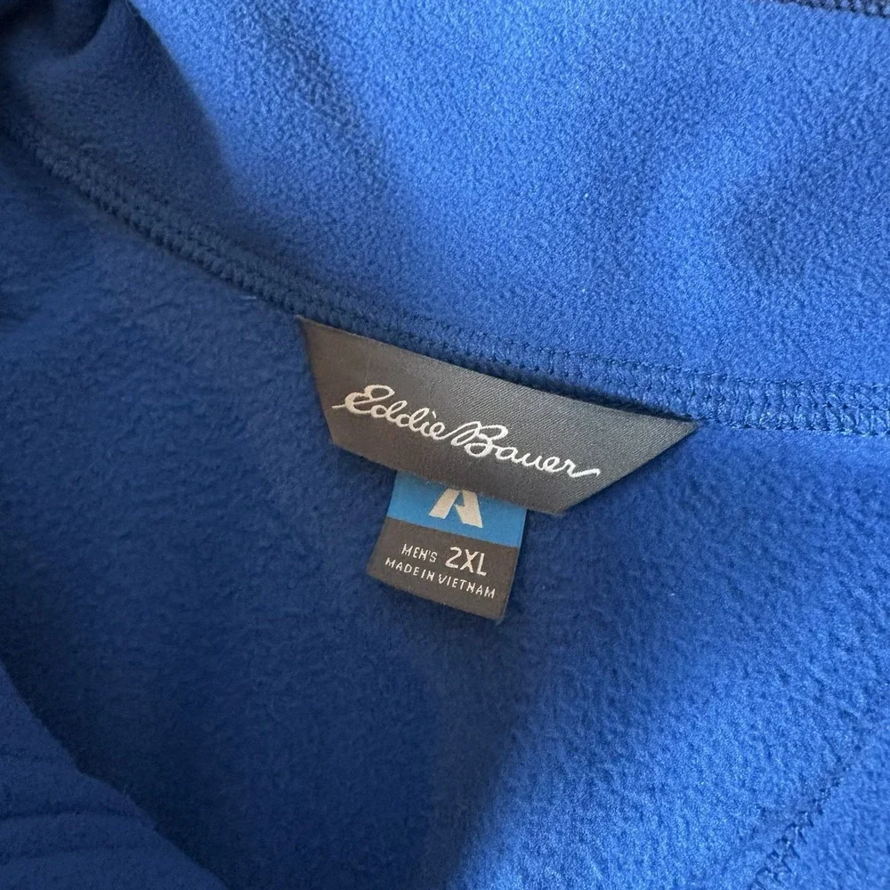 Eddie Bauer Mens Size 2XL XXL‎ Fleece Shirt Pullover 1/4 Zip First Ascent Blue